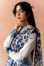 CO 488 Digital Printed 3Pc Unstitched Lawn Suit With Digital Printed Monar Dupatta