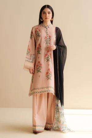 CO 490 Digital Printed 3Pc Unstitched Lawn Suit With Digital Printed Monar Dupatta