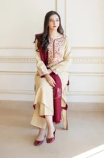 AS-25 Unstitched Fully Embroided Dhanak Suit With Dhanak Dupatta