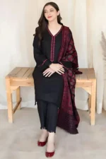 BR_835 3Pc Unstitched Dhanak Suit with Printed Woolen Shawl