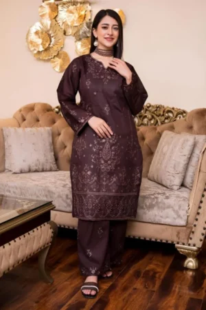 Premium Lawn Unstitched Embroidered 2pc Suit