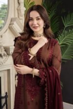 AJ-56 Unstitched Embroidered Dhanak Wool Suit With Embroidered Dhanak Shawl