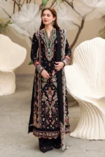 QL-2655 Unstitched Dhanak Stuff Full Embroidered Suit With Full Embroidered Shawl