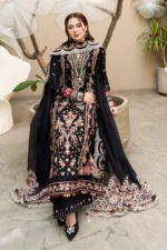 QL-2655 Unstitched Dhanak Stuff Full Embroidered Suit With Full Embroidered Shawl