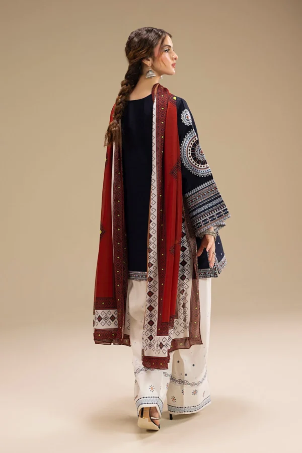 RR-610 Unstitched Dhanak Stuff Full Embroidered Suit With Printed Wool Shawl