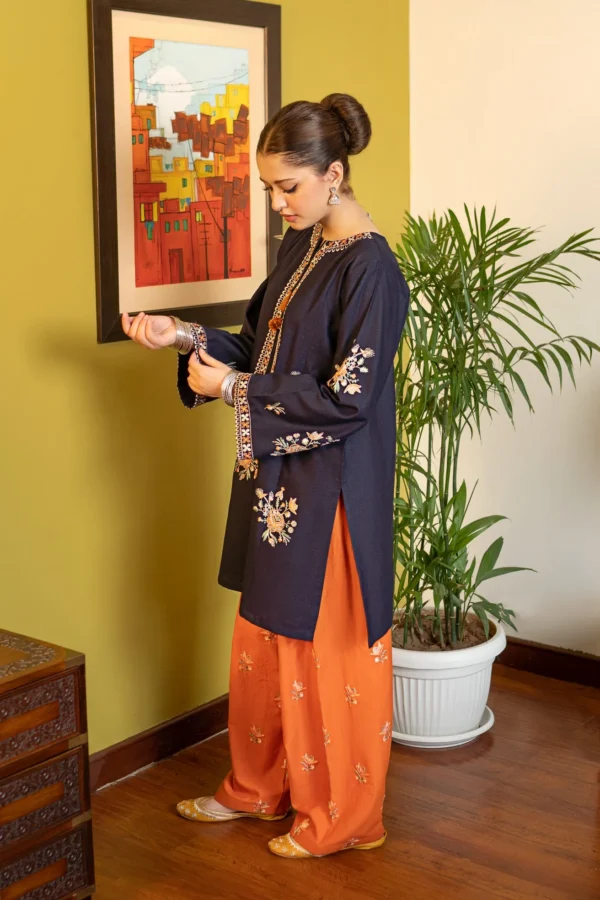 2-Piece-Unstitched Dhanak Stuff Full Embroidered Suit