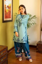 2-Piece-Unstitched Dhanak Stuff Full Embroidered Suit
