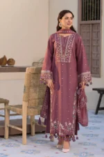 AA-25 LAWN-3PC Embroidered Shirt with Chiffon Embroidered Dupatta