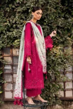 JZ-2760 Lawn Unstitched Luxury Embroidered Shirt With Printed Monar Dupatta