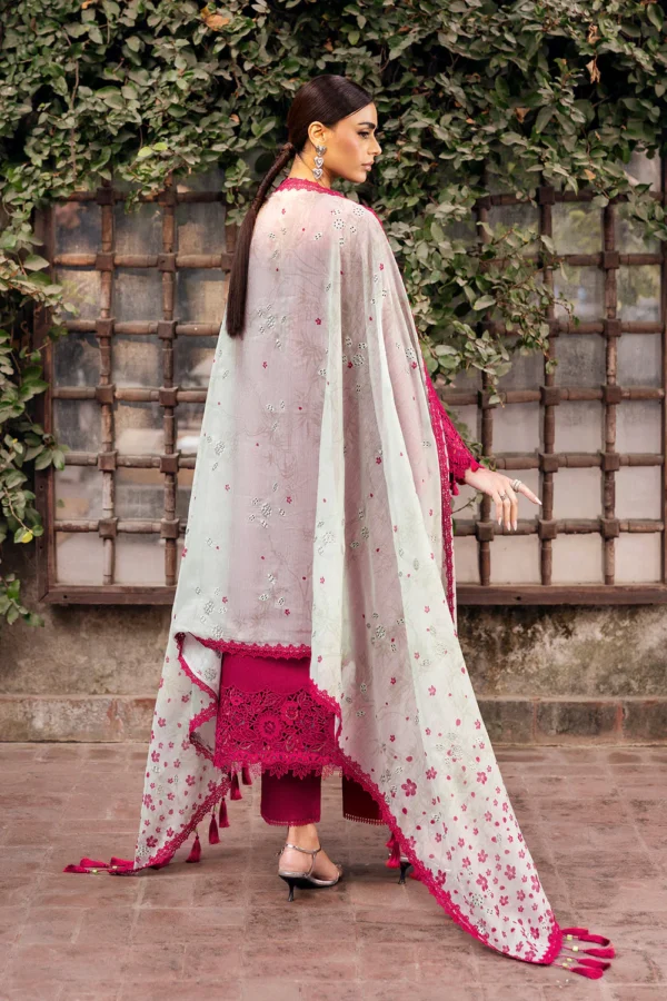 JZ-2760 Lawn Unstitched Luxury Embroidered Shirt With Printed Monar Dupatta