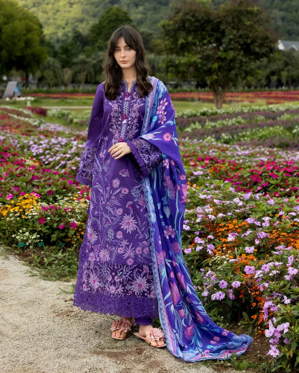MS-2770 Lawn Unstitched Embroidered Shirt With Printed Monar Dupatta
