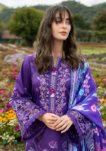 MS-2770 Lawn Unstitched Embroidered Shirt With Printed Monar Dupatta