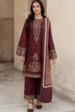 AA-31 Unstitched Embroidered Lawn Suit 3pc With Monar Digital Printed Dupatta