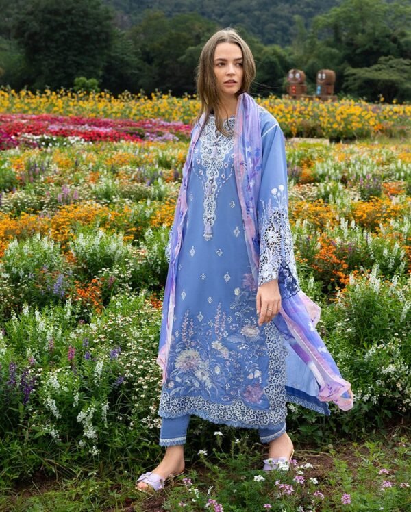 MS-2780 Lawn Unstitched Embroidered 3pc Suit With Monar Digital Printed Dupatta