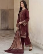 AA-31 Unstitched Embroidered Lawn Suit 3pc With Monar Digital Printed Dupatta