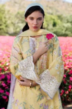 3 Piece - Unstitched Printed Lawn Shirt With Printed Lawn Dupatta