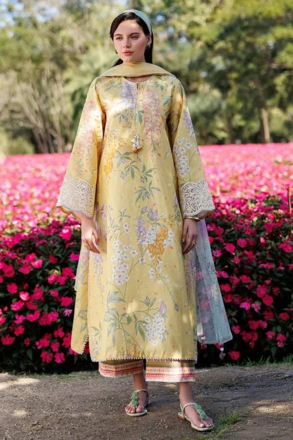 3 Piece - Unstitched Printed Lawn Shirt With Printed Lawn Dupatta