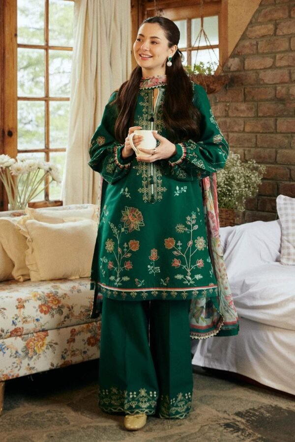AA-16 Unstitched Embroidered Lawn Suit 3pc With Digital Printed Dupatta