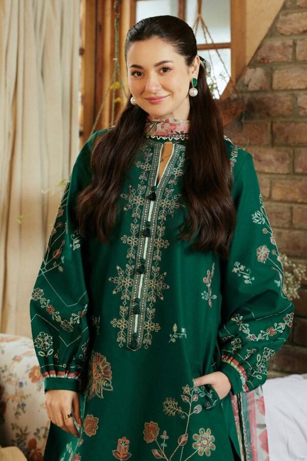 AA-16 Unstitched Embroidered Lawn Suit 3pc With Digital Printed Dupatta