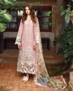 Lawn Unstitched fully Embroidered Shirt With Printed Silk Dupatta