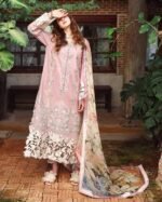 Lawn Unstitched fully Embroidered Shirt With Printed Silk Dupatta