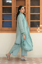 Lawn Unstitched Embroidered shirt With Printed Monar Dupatta