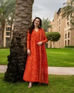 FS-1005 Lawn Unstitched Fully Embroidered Fabric With Printed Chiffon Dupatta 4 Sided Embroidered Lace