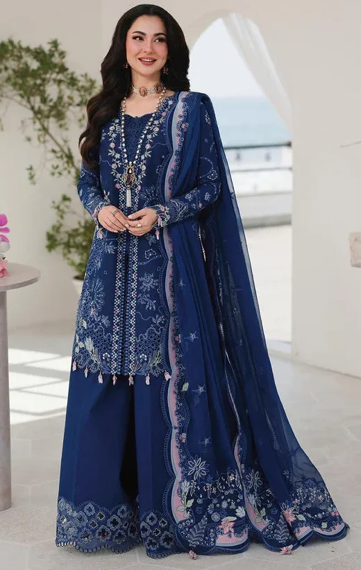 QL-2815 Lawn Unstitched  Embroidered Suit With Embroidered Chiffon Dupatta