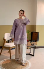 MB-2825 2 Piece-Unstitched Embroidered Lawn With Lawn Embroidered Trouser