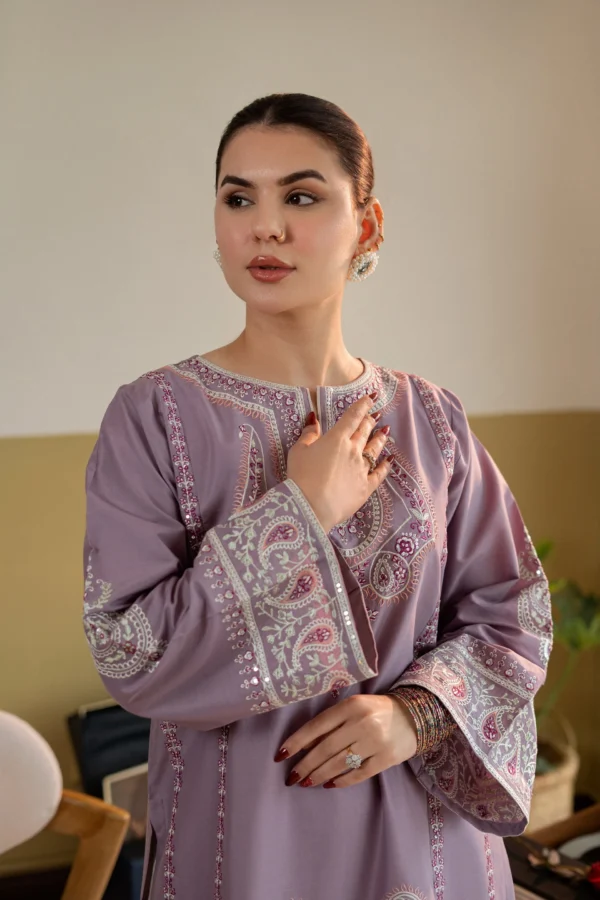 MB-2825 2 Piece-Unstitched Embroidered Lawn With Lawn Embroidered Trouser