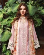 Lawn Unstitched fully Embroidered Shirt With Printed Silk Dupatta