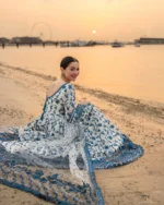 Faiza Saqlain- Lawn Embroidered Shirt With Embroidered Organza Dupatta