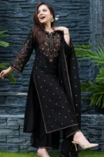 BT2800 HIGHLY RECOMMENDED Unstitched Fully Embroidered Lawn Suit With Embroidered Bamber Chiffon Dupatta