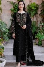 BT2800 HIGHLY RECOMMENDED Unstitched Fully Embroidered Lawn Suit With Embroidered Bamber Chiffon Dupatta