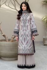 JZ2865 Lawn Unstitched Embroidered 3pc Suit With Soft Monar Digital Printed Dupatta