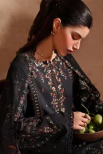 Unstitched Fully Embroidered Lawn Suit With Chiffon (4 Sided Embroidered Lace) Embroidered Dupatta