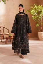 Unstitched Fully Embroidered Lawn Suit With Chiffon (4 Sided Embroidered Lace) Embroidered Dupatta
